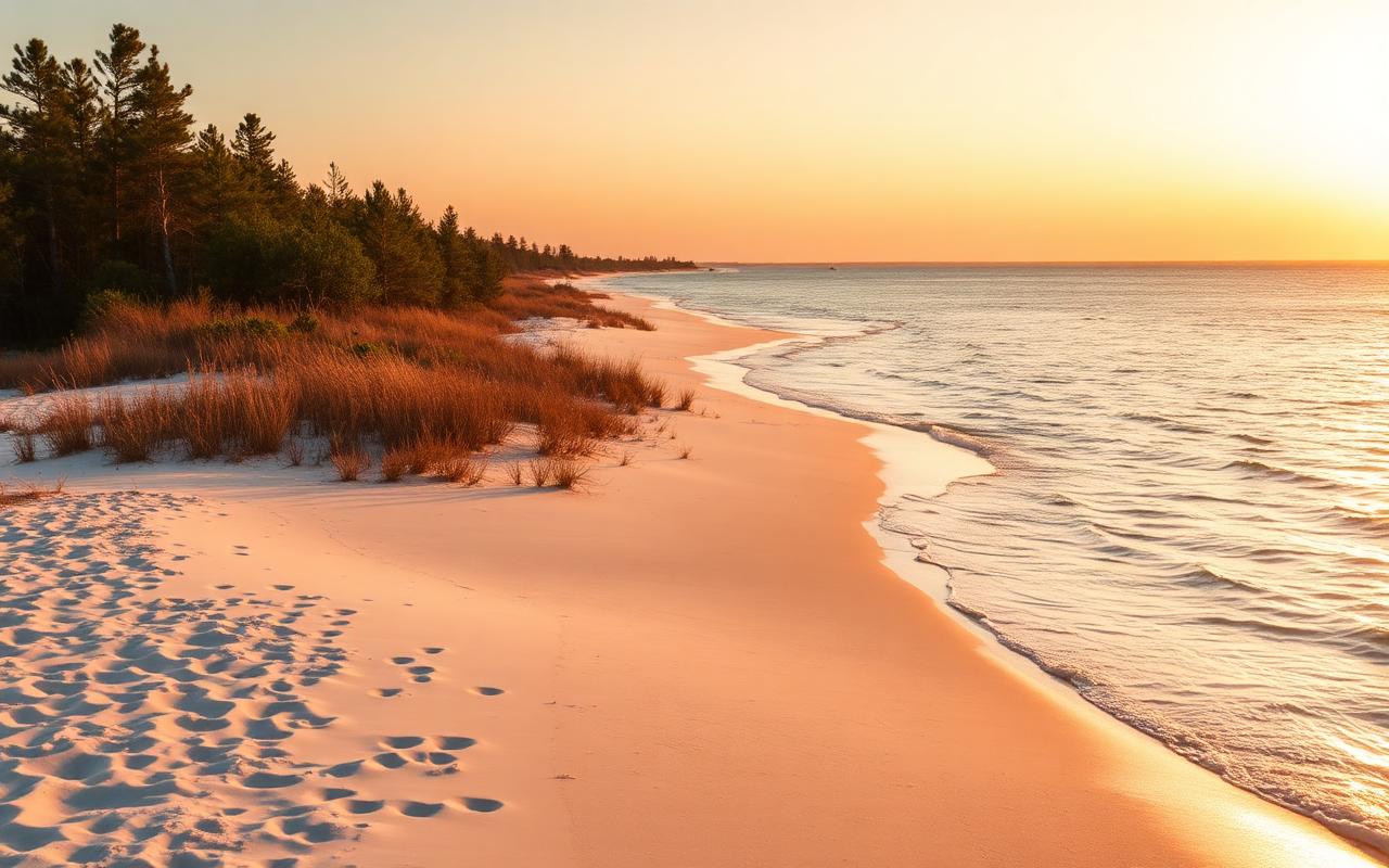 Sea oats and dunes at Delnor-Wiggins Pass State Park with the Gulf beyond