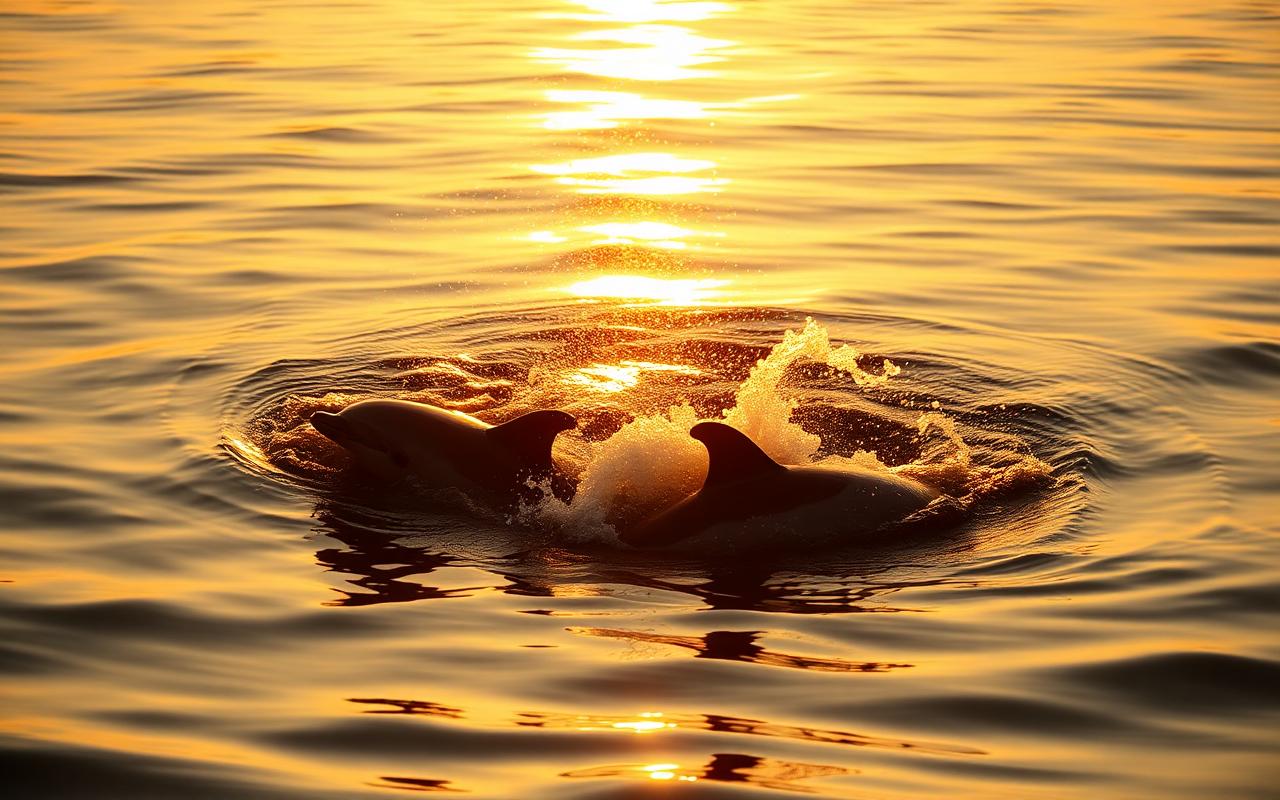 Bottlenose dolphin surfacing in calm bay water near Naples, Florida